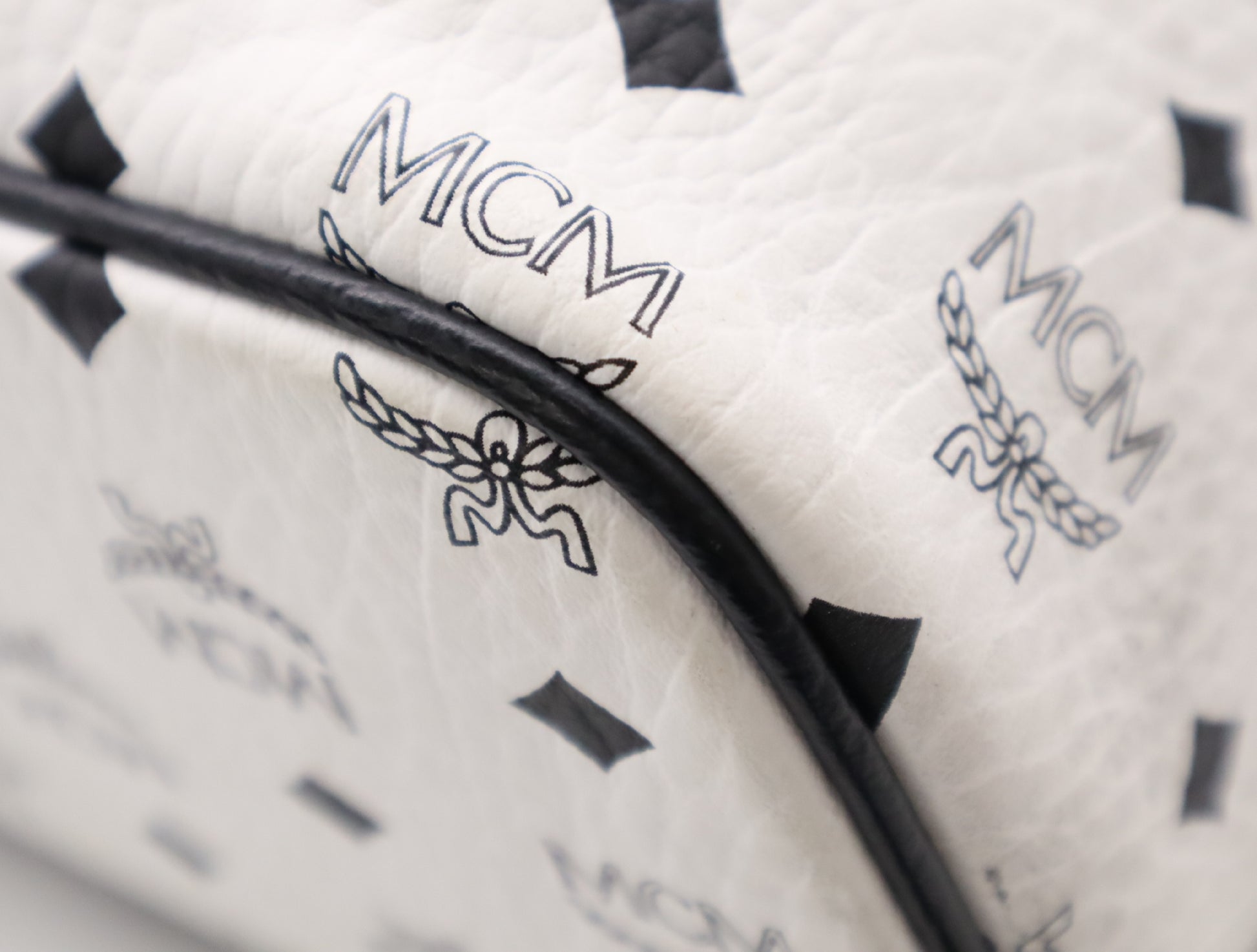MCM PVC and Leather Stark Backpack - Visetos Small White Backpack