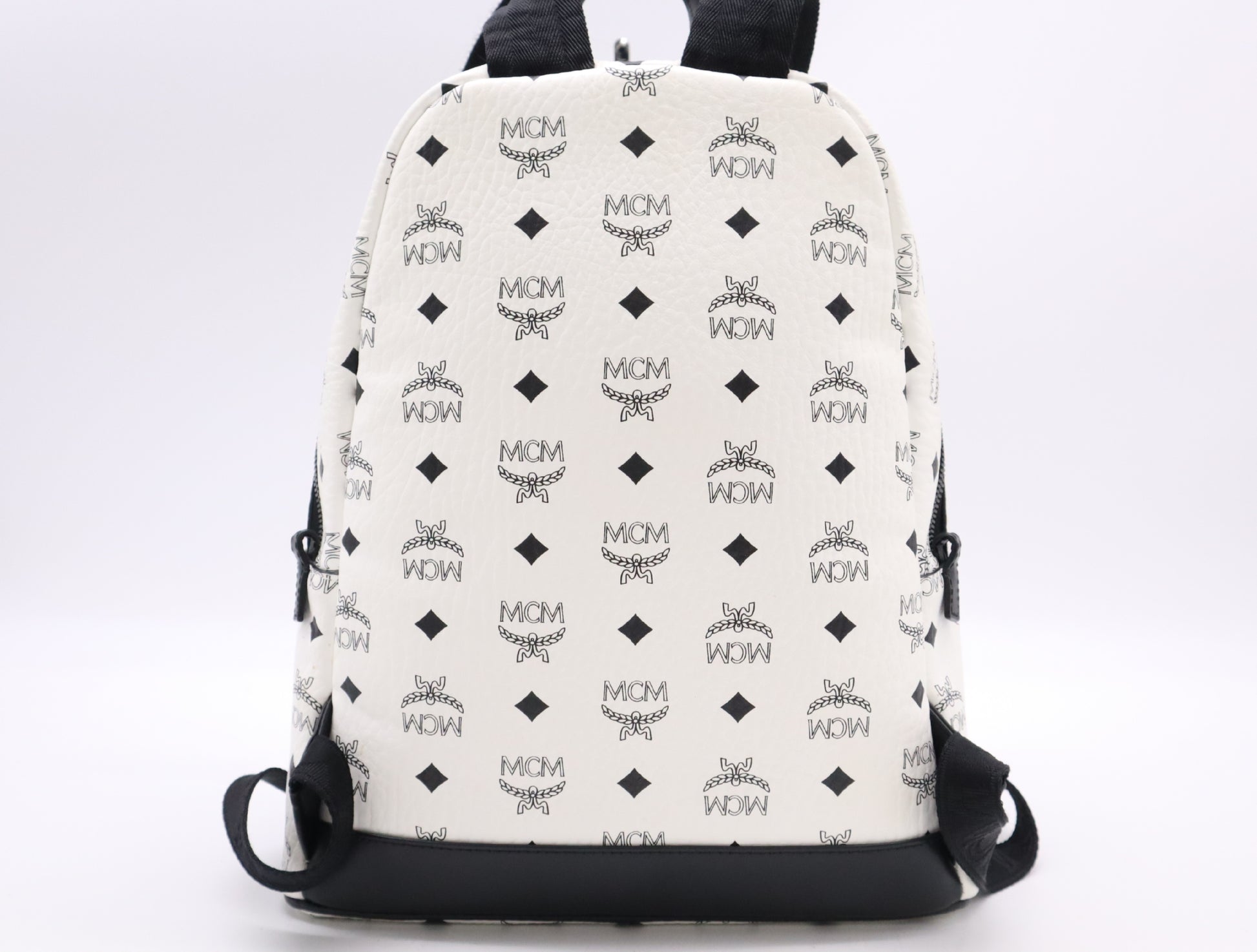 MCM PVC and Leather Stark Backpack - Visetos Small White Backpack