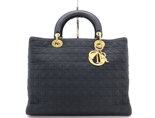Dior Nylon Cannage Lady Dior Handbag Black