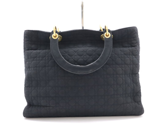 Dior Nylon Cannage Lady Dior Handbag Black