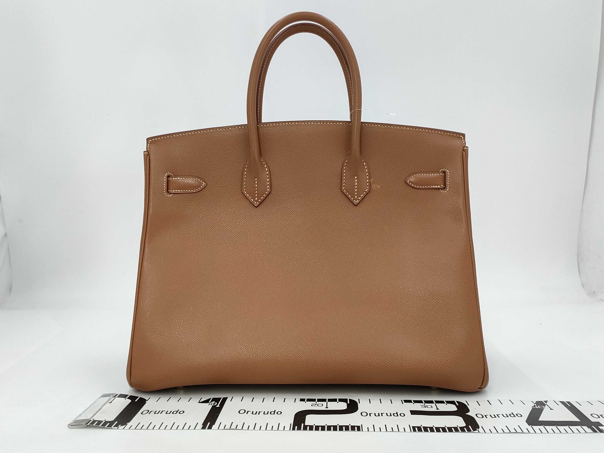 HERMES Birkin 35 Handbag, □H Stamp, 2005, Gold Hardware, Brown, Cloche, Cadena, and 2 Keys