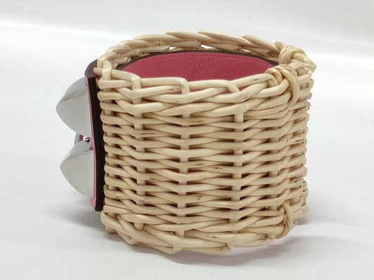 HERMES Collier de Chien Medor Picnic B Stamped Bracelet/Bangle
