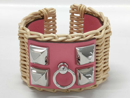 HERMES Collier de Chien Medor Picnic B Stamped Bracelet/Bangle