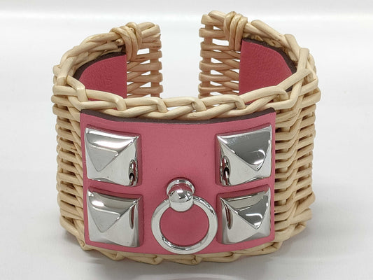 HERMES Collier de Chien Medor Picnic B Stamped Bracelet/Bangle