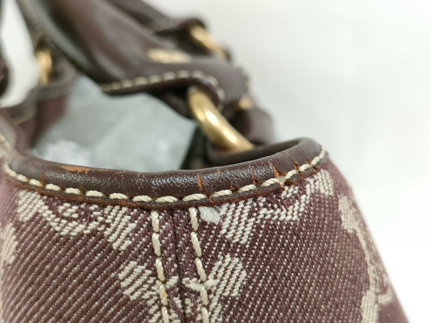 CELINE Paris Macadam Boogie Handbag Canvas Brown Handbag