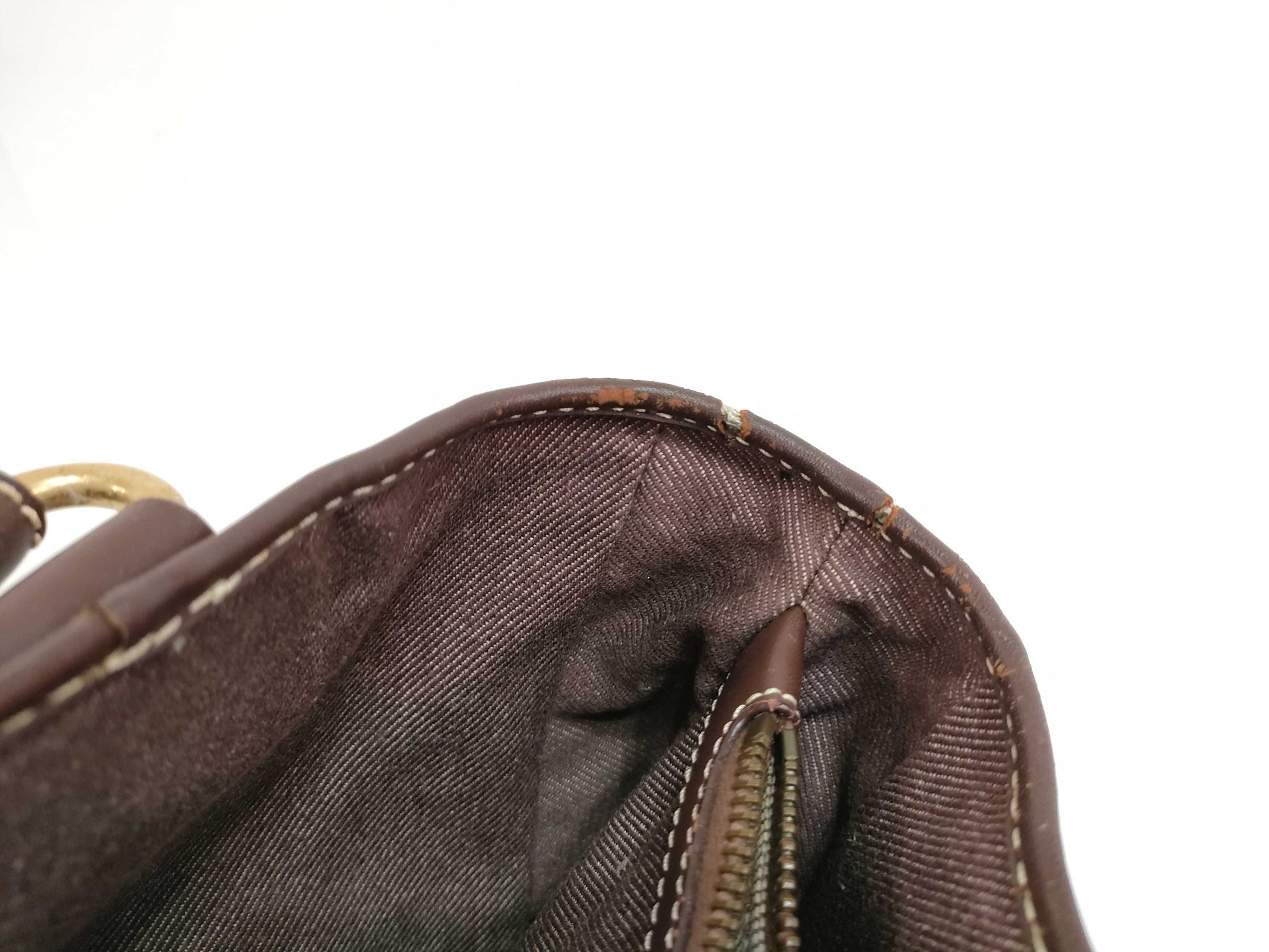 CELINE Paris Macadam Boogie Handbag Canvas Brown Handbag