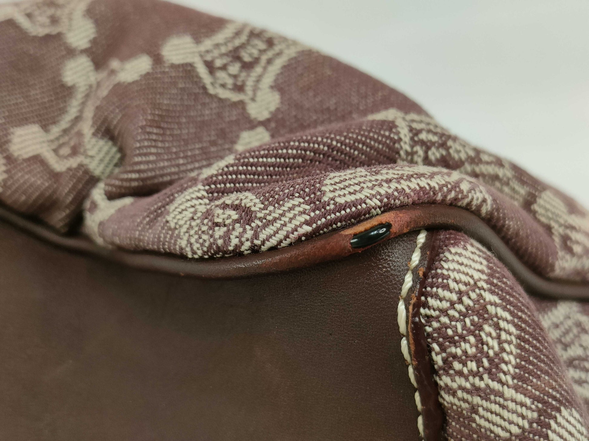 CELINE Paris Macadam Boogie Handbag Canvas Brown Handbag