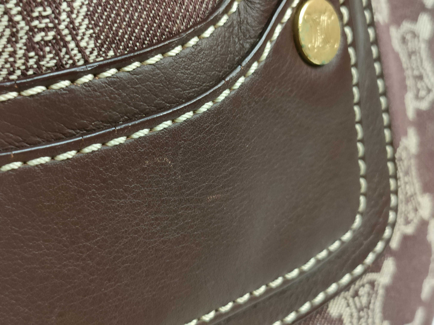 CELINE Paris Macadam Boogie Handbag Canvas Brown Handbag