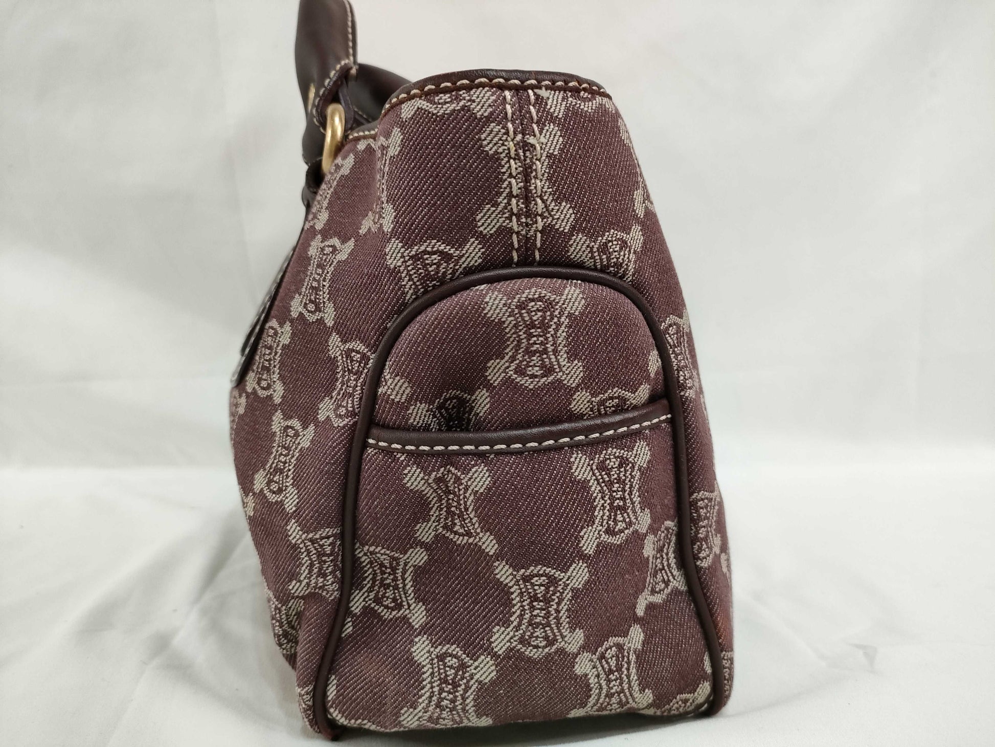 CELINE Paris Macadam Boogie Handbag Canvas Brown Handbag