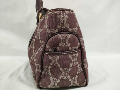 CELINE Paris Macadam Boogie Handbag Canvas Brown Handbag