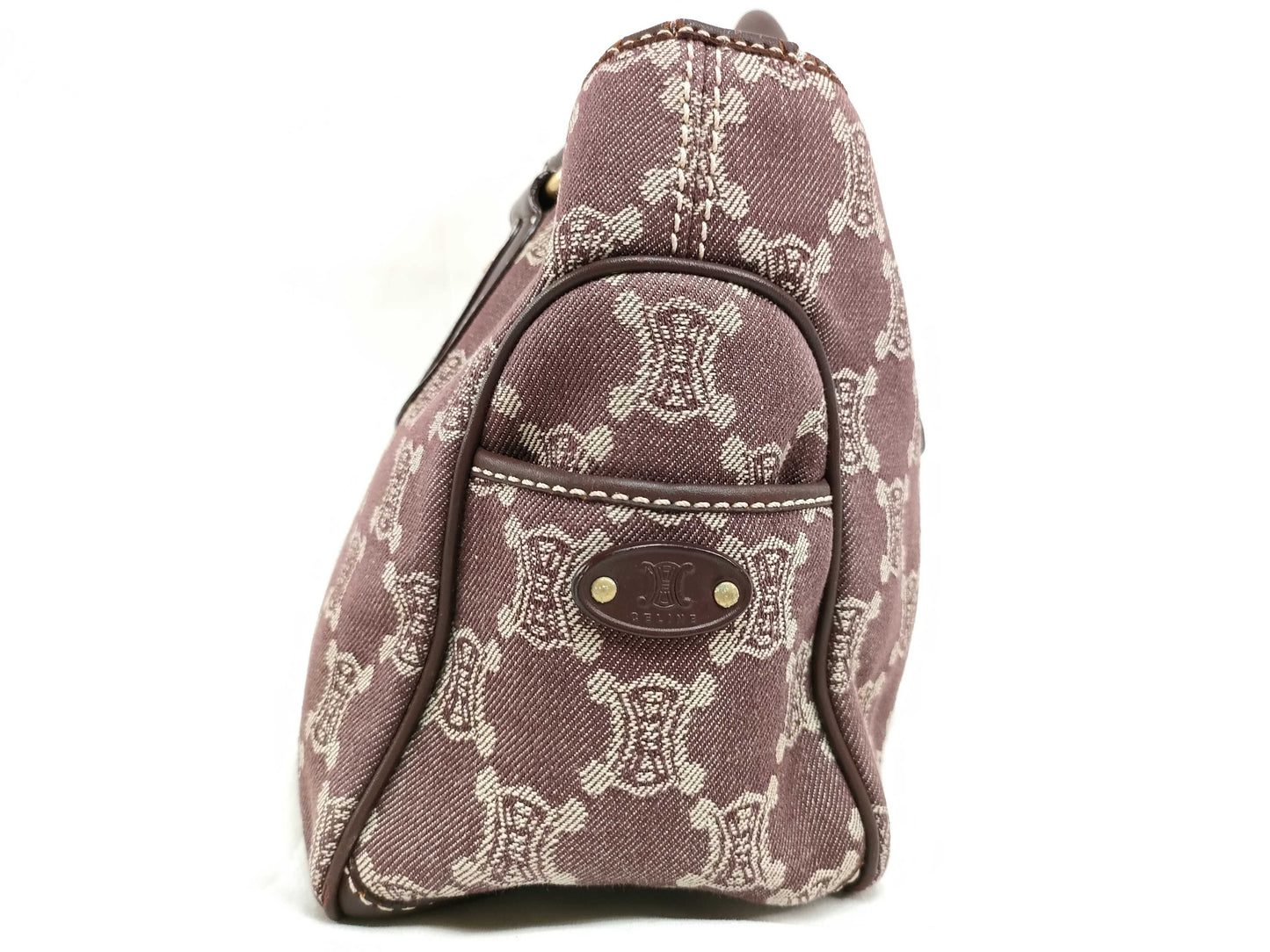CELINE Paris Macadam Boogie Handbag Canvas Brown Handbag