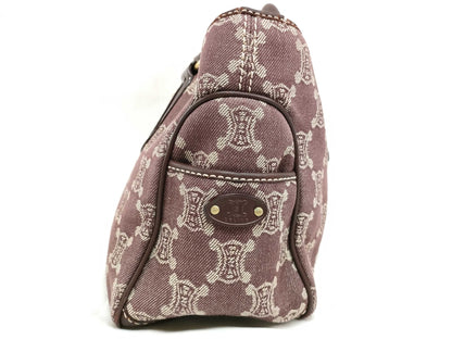CELINE Paris Macadam Boogie Handbag Canvas Brown Handbag
