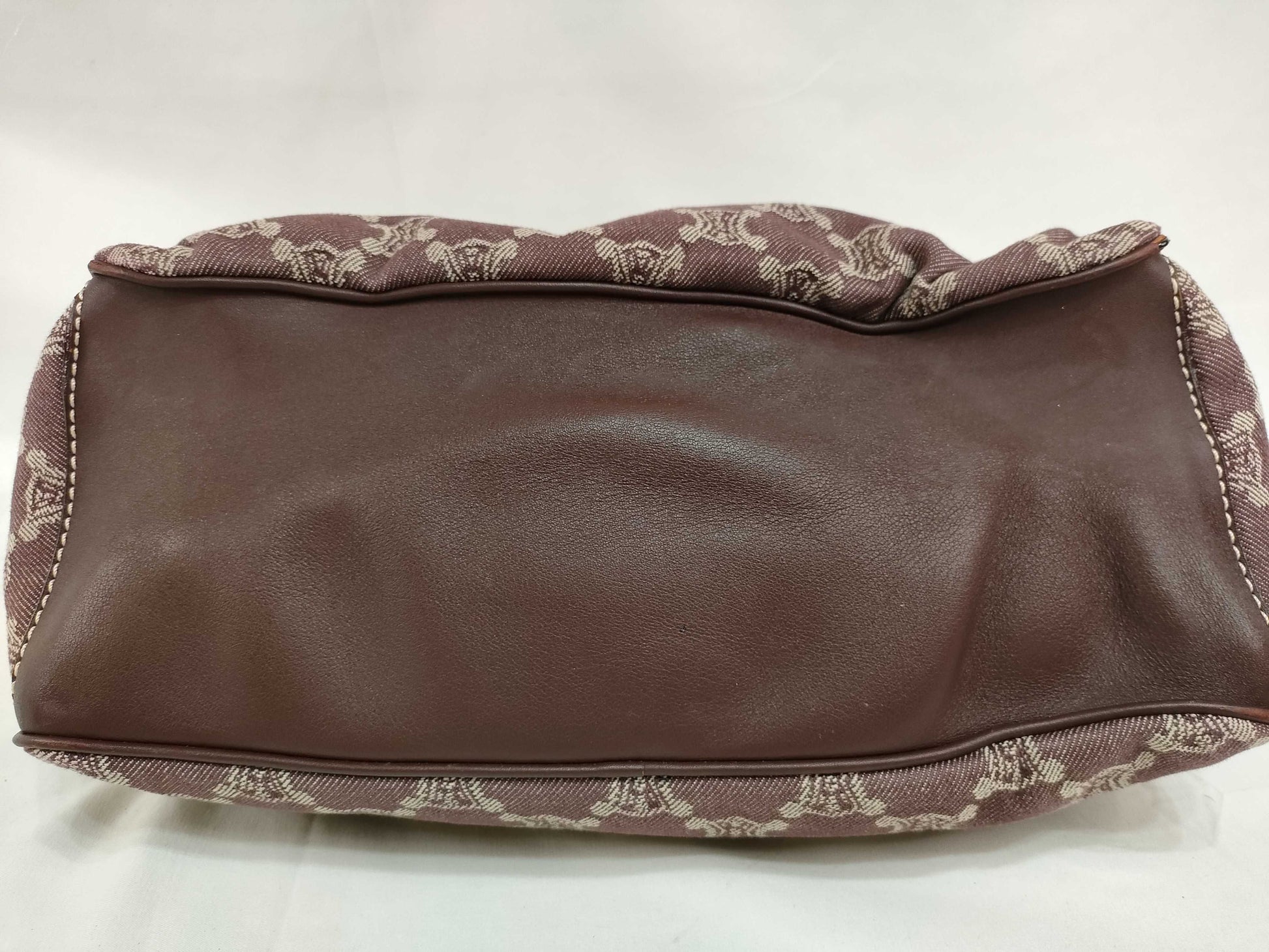 CELINE Paris Macadam Boogie Handbag Canvas Brown Handbag