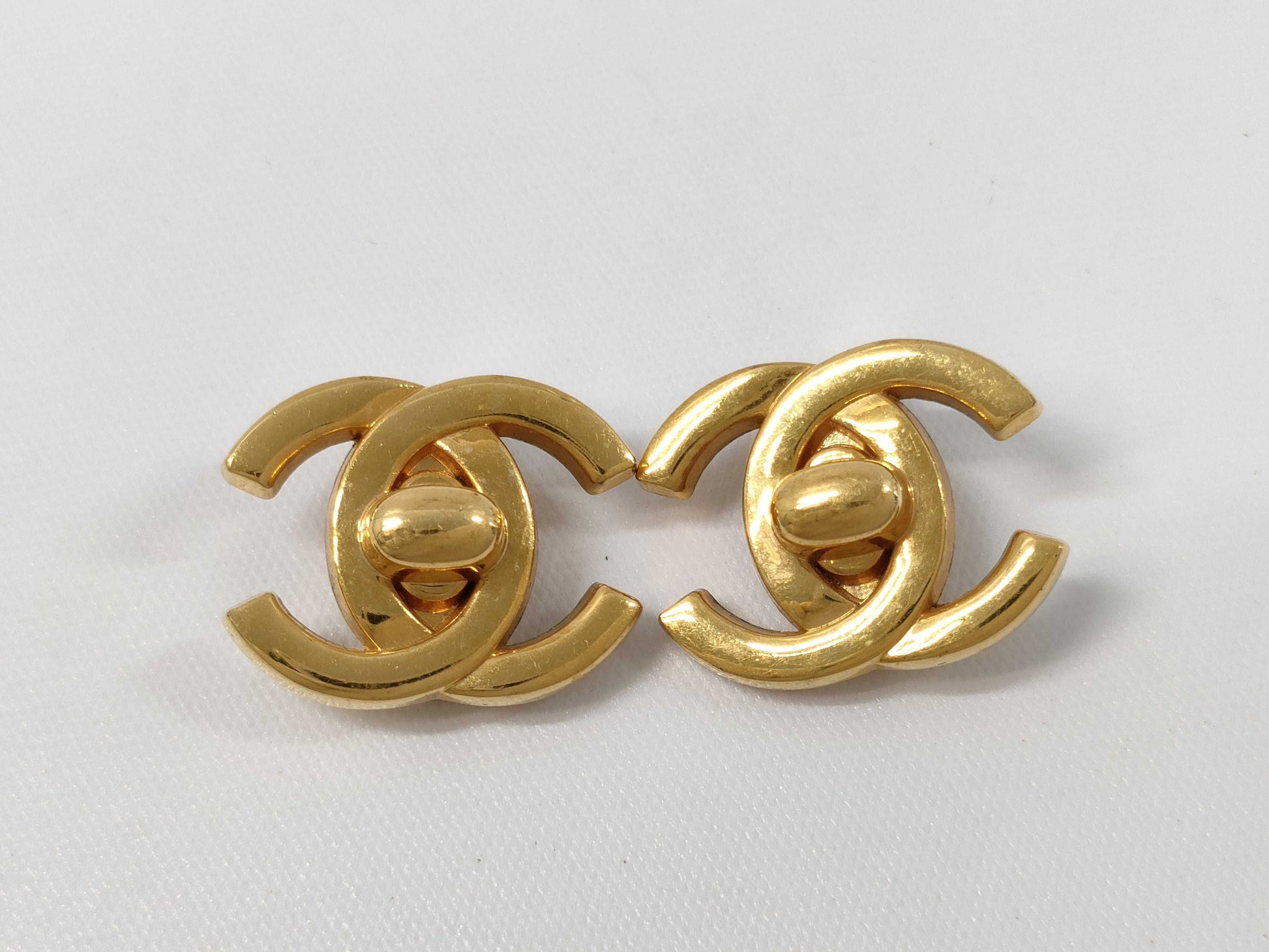 CHANEL Coco Mark Turn Lock Earrings