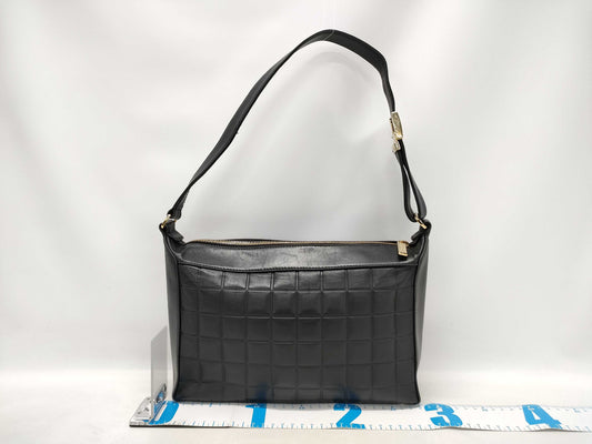 CHANEL Chocobar Bag, Chanel Chocobar Shoulder Bag, Lambskin, Black, 7094483, Bag, Bag, Shoulder Bag