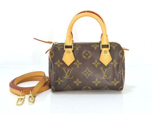 LOUIS VUITTON Monogram Bag LV Mini Speedy M4134 Strap Handbag