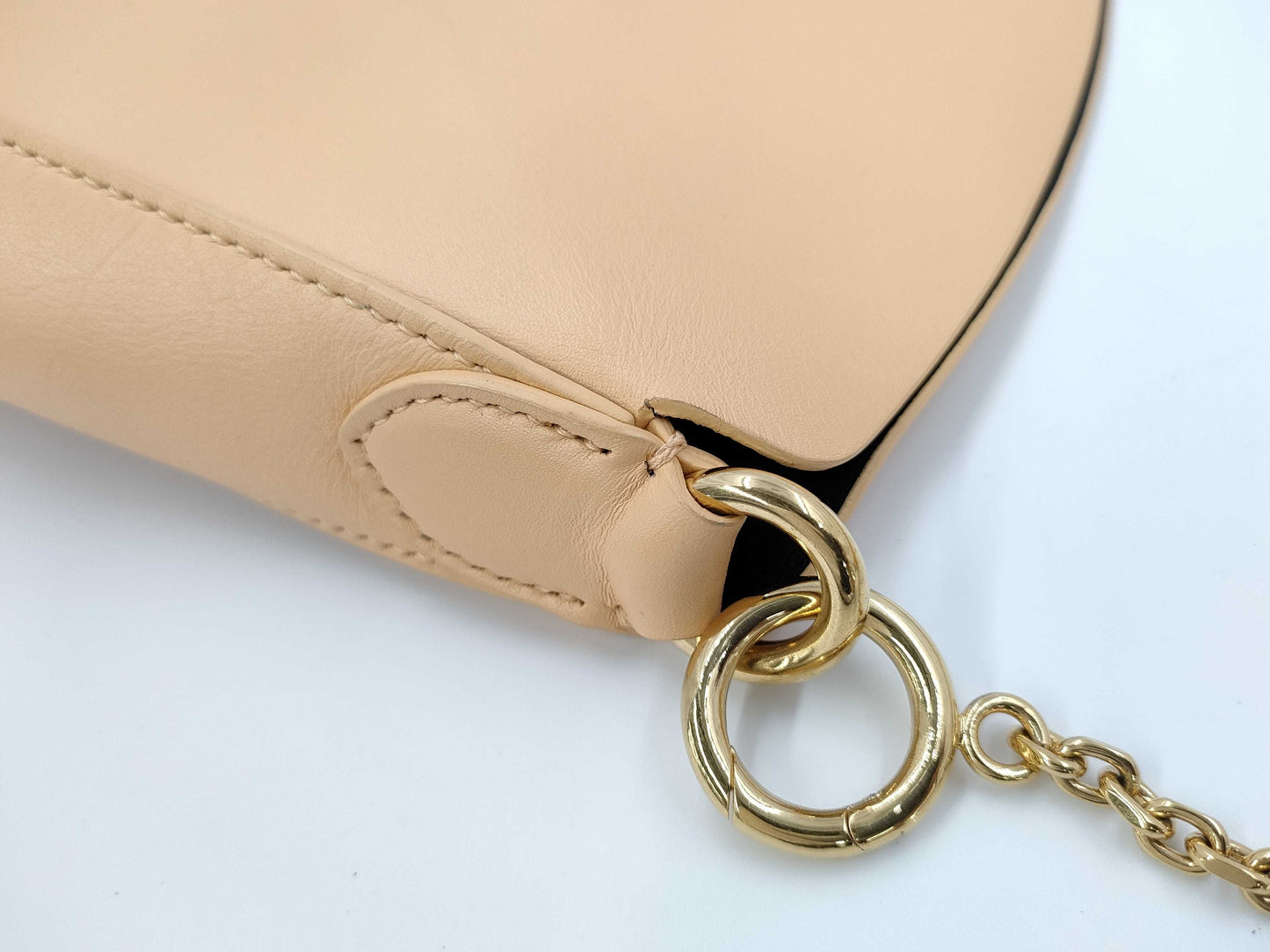 JILSANDER Chain Handle Bag - Orange Beige Shoulder Bag