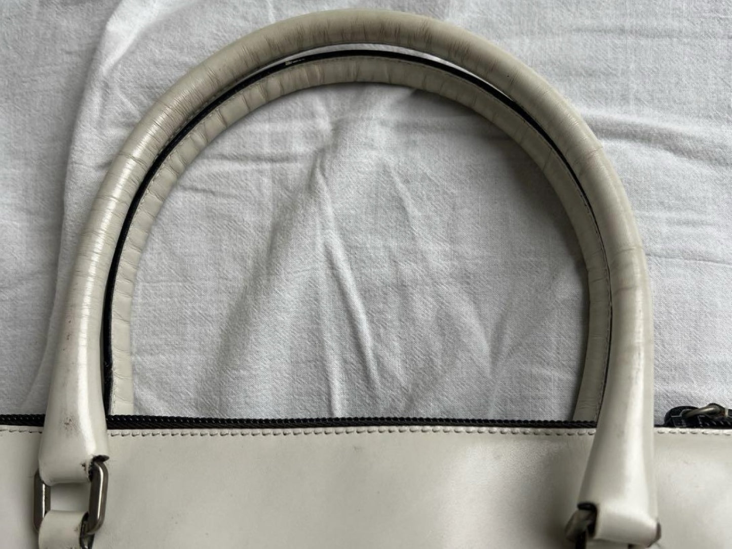 PRADA Prada Leather Handbag White Handbag