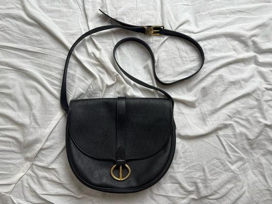 Dior Honeycomb Trotter Shoulder Bag in Black