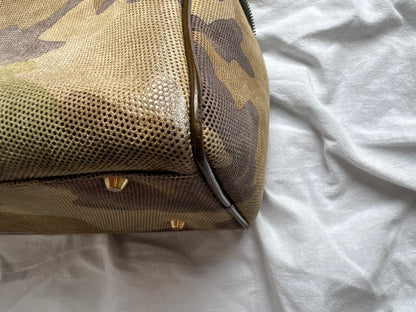 Dior Galliano-era Boston bag, handbag, tote bag, shoulder bag, camo pattern shoulder bag
