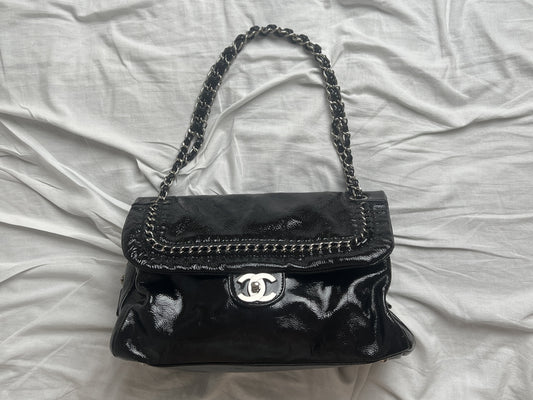 CHANEL Chanel Luxury Line Patent Shoulder Bag Chanel Luxury Line Shoulder Bag