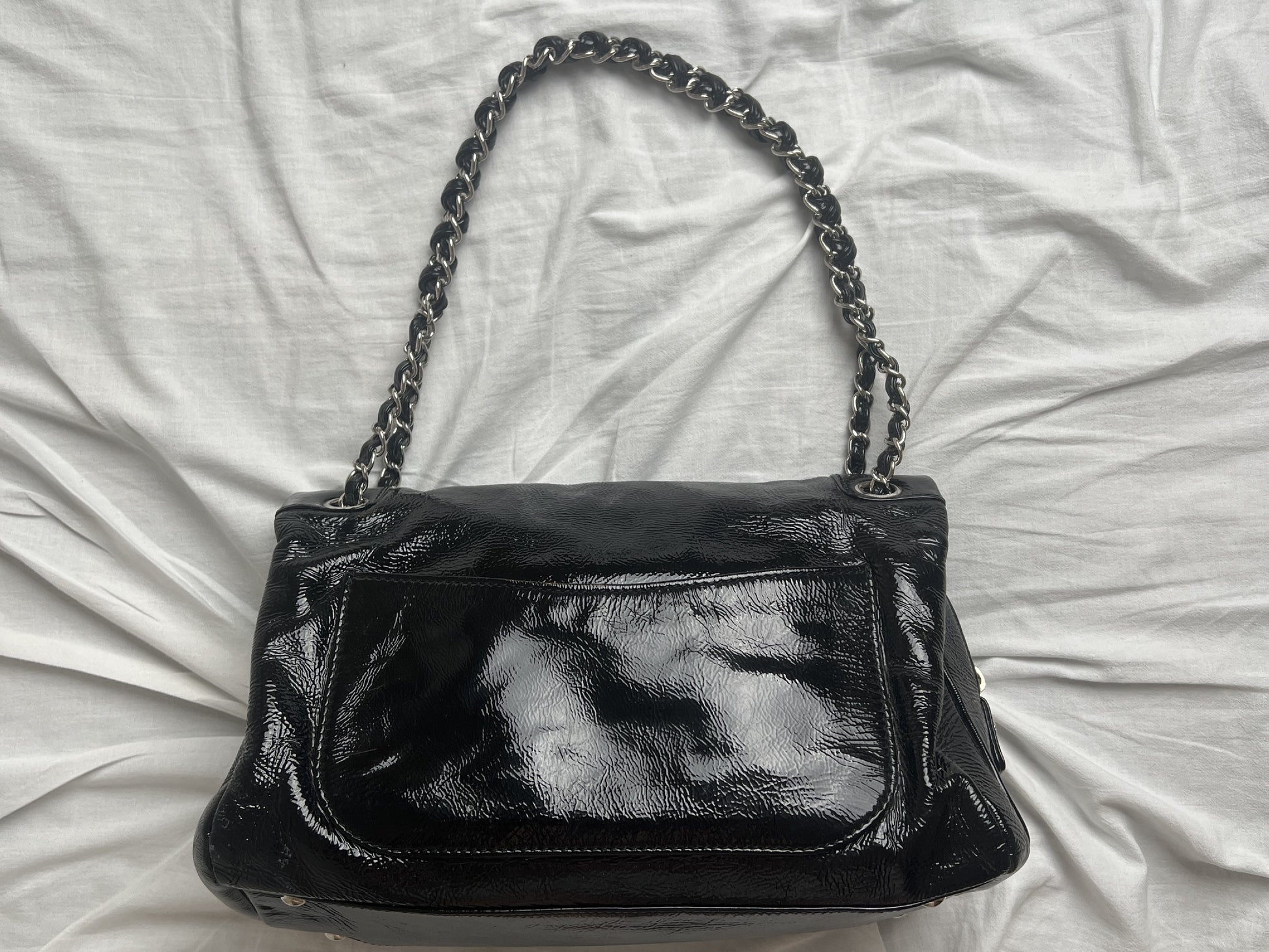 CHANEL Chanel Luxury Line Patent Shoulder Bag Chanel Luxury Line Shoulder Bag