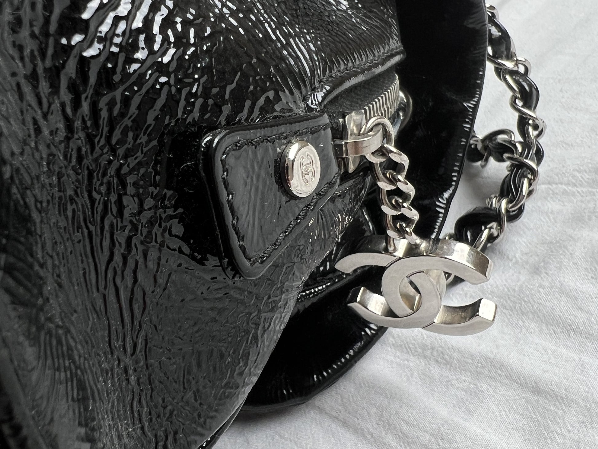 CHANEL Chanel Luxury Line Patent Shoulder Bag Chanel Luxury Line Shoulder Bag