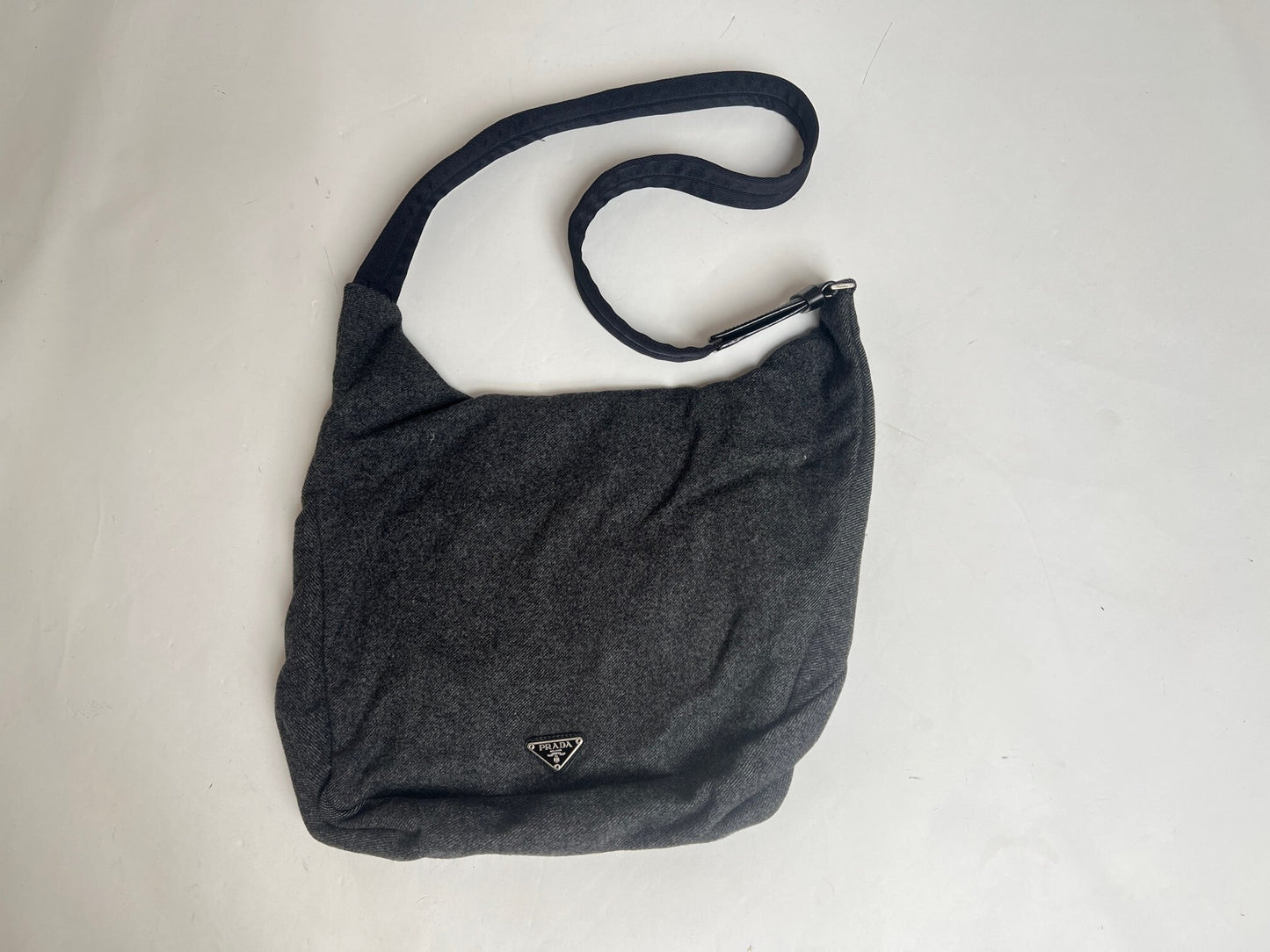 PRADA 1999 PRADA Prada Wool Shoulder Bag Gray Shoulder Bag
