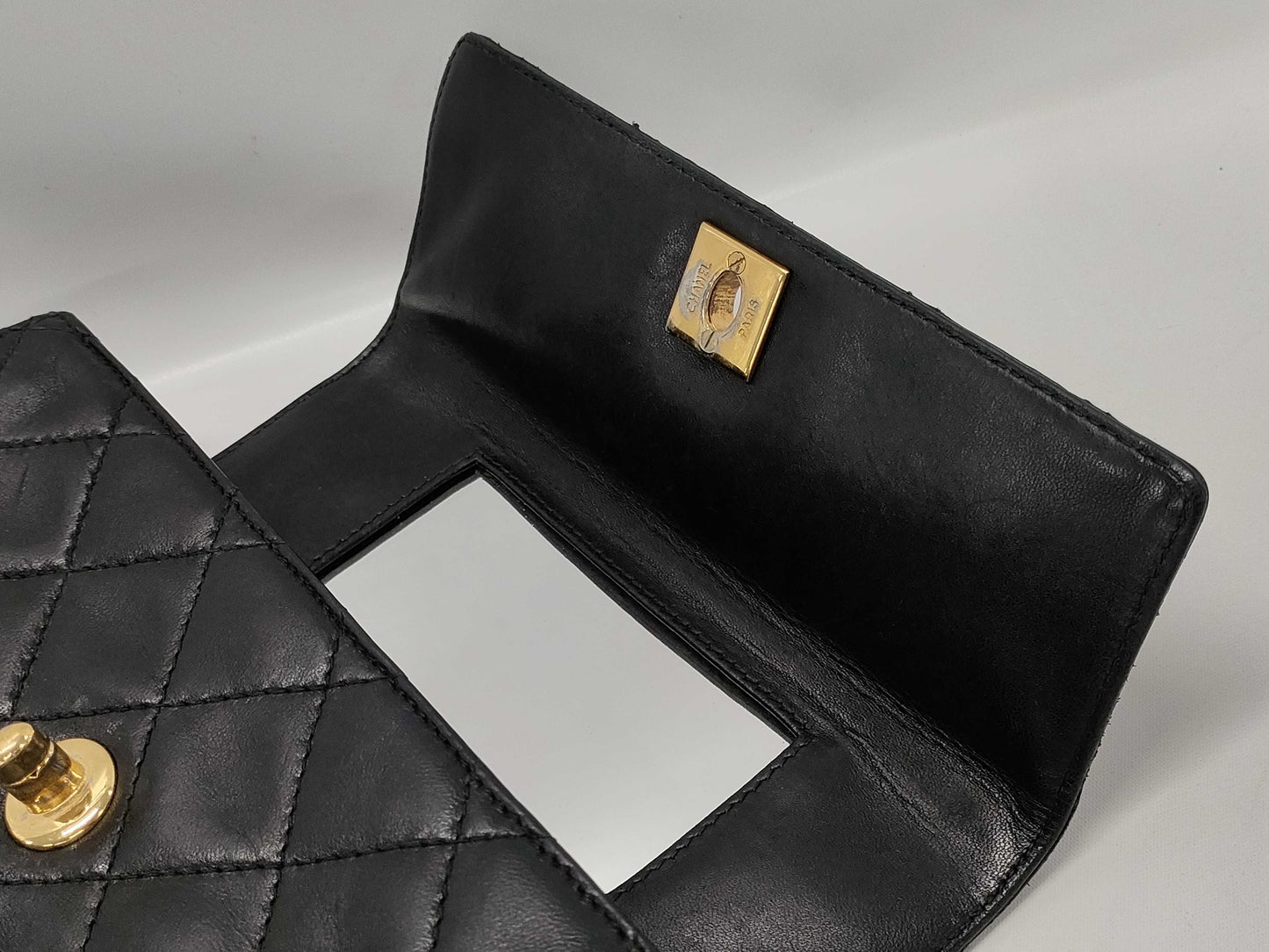 CHANEL Shoulder Bag, Lambskin with Built-in Mirror