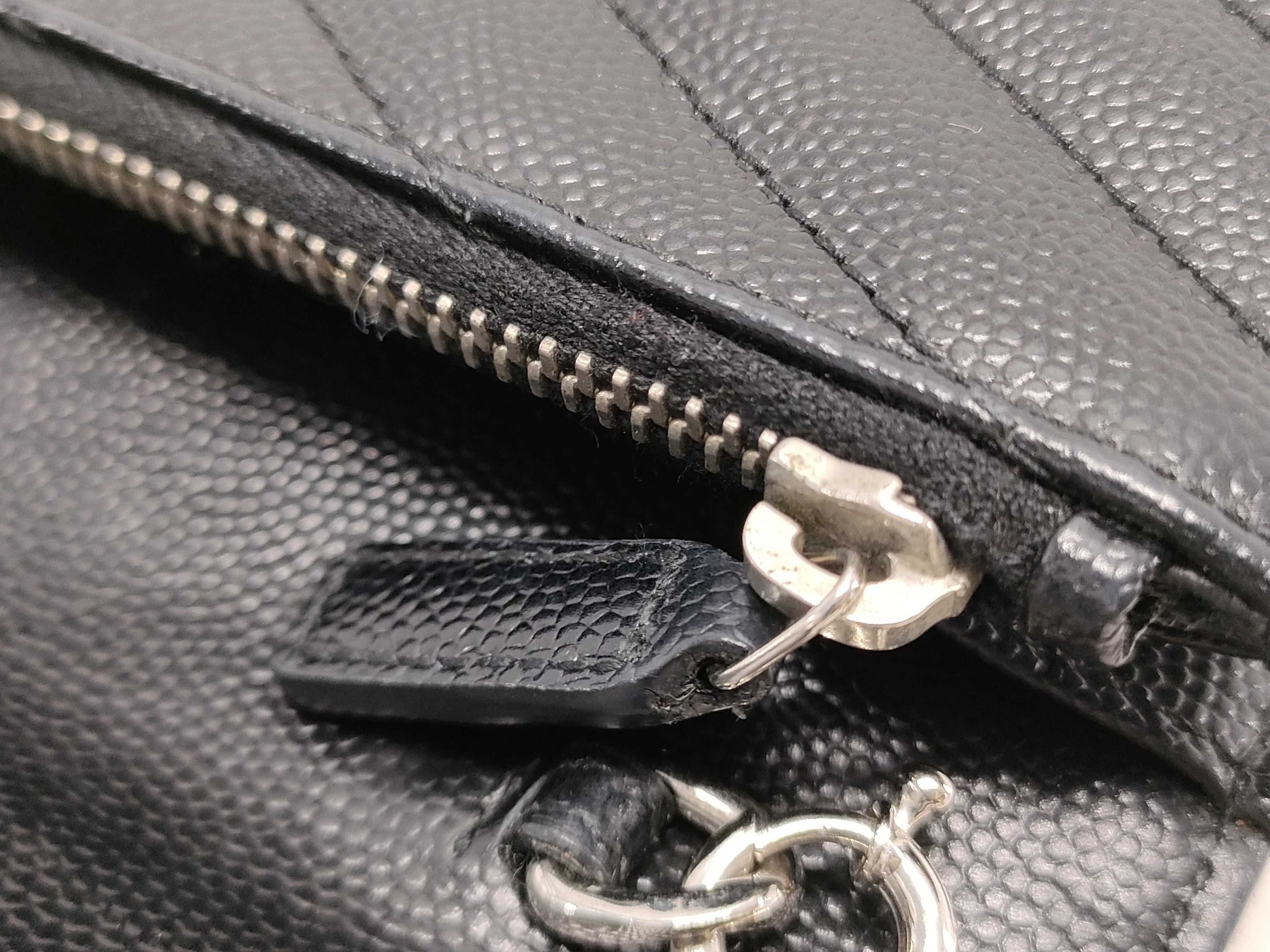 Yves Saint Laurent YSL Chain Wallet Black Silver Hardware Shoulder Bag