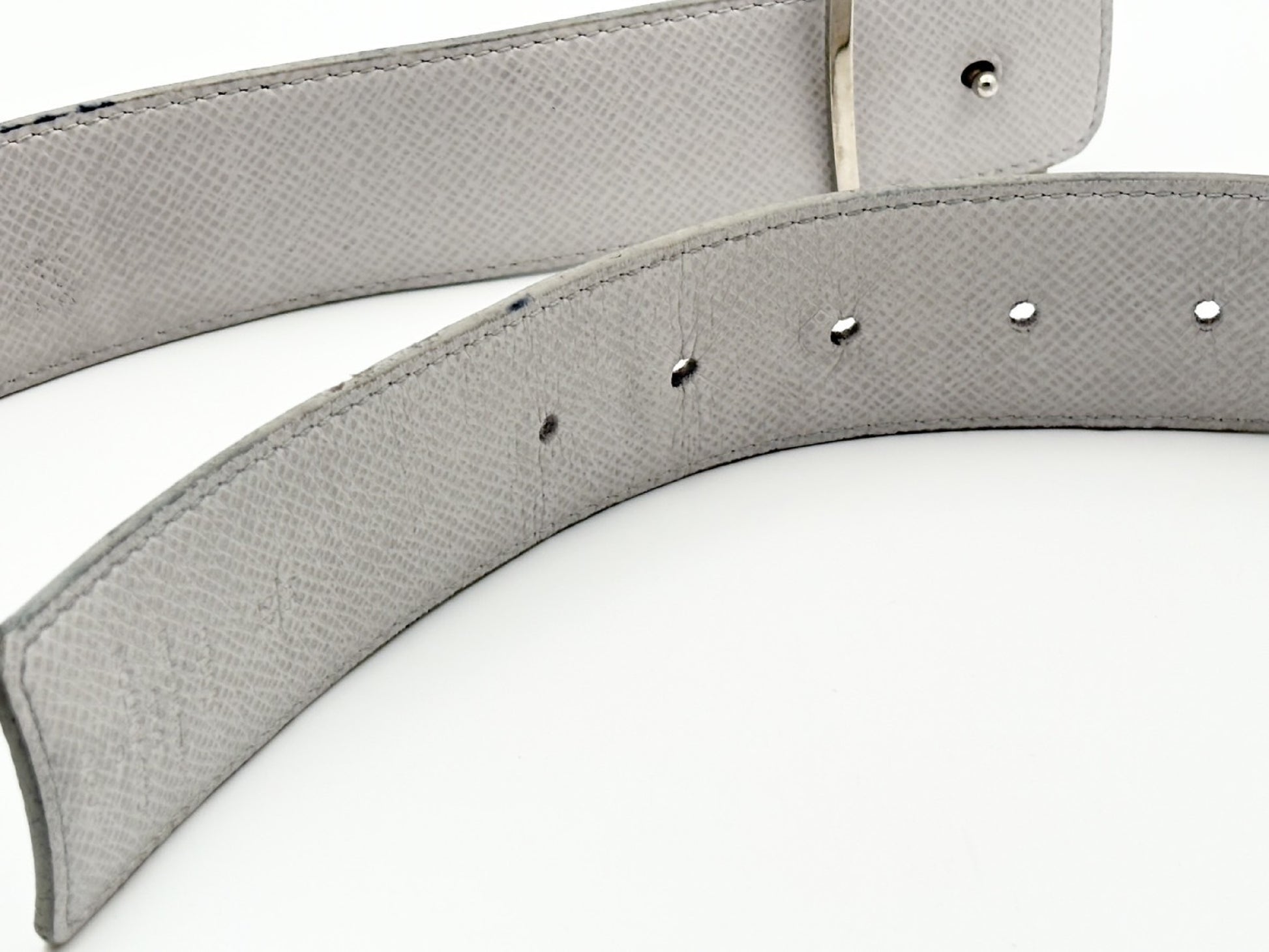 LOUIS VUITTON M0158 Monogram Centurion LV Initial 30mm Belt 85/34 Gray Belt