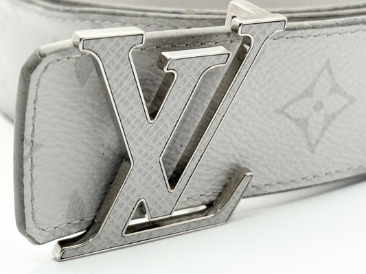 LOUIS VUITTON M0158 Monogram Centurion LV Initial 30mm Belt 85/34 Gray Belt