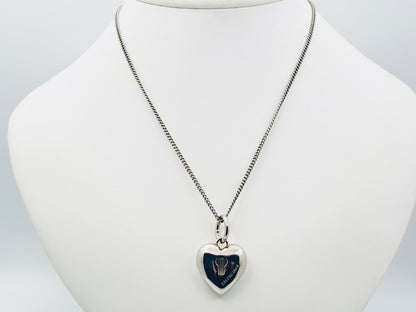 BALENCIAGA Amour Heart Necklace, Silver, Current Model
