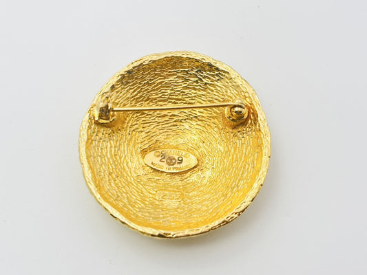 CHANEL Coco Mark Round 29/1259 with Comments Mesh Braided Brooch