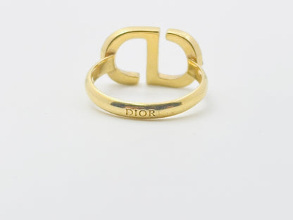 Dior Petit CD Logo Rhinestone Ring, Medium