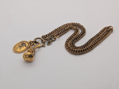 CHANEL Vintage Chain Necklace Gold Coco Mark Medal Necklace