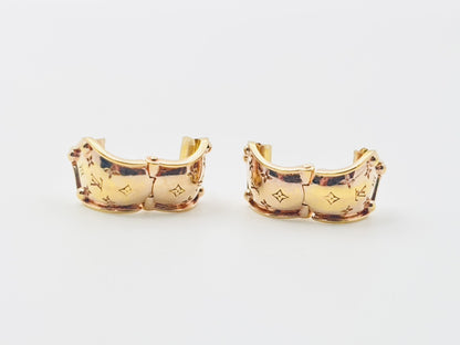 LOUIS VUITTON M69650 Boucle de Reuille Nanogram Pink Gold Earrings