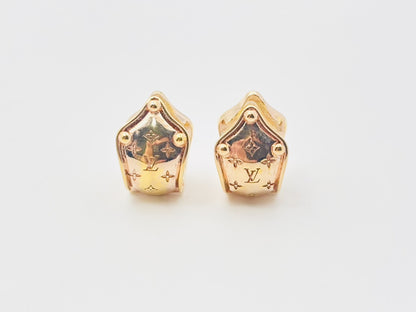 LOUIS VUITTON M69650 Boucle de Reuille Nanogram Pink Gold Earrings