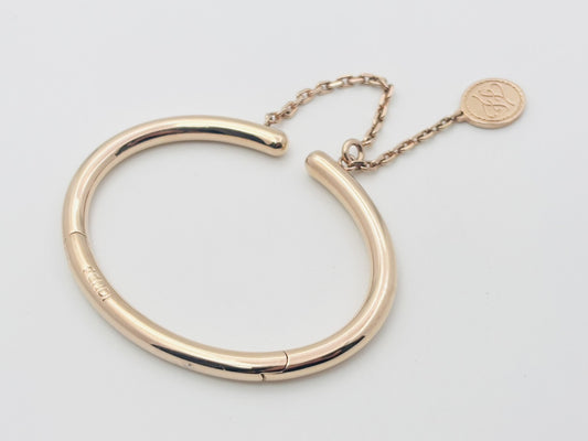 FENDI Logo Charm Bangle Medium Rose Gold Bracelet/Bangle