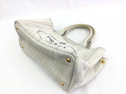 PRADA Prada Canapa Tote Bag White Tote Bag