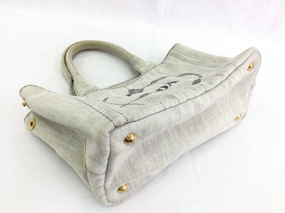 PRADA Prada Canapa Tote Bag White Tote Bag