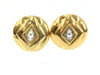 CHANEL Rhinestone Gold Earrings