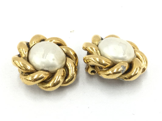 CHANEL Faux Pearl 24.8mm Earrings