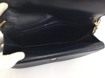 CELINE Triomphe Leather Mini Shoulder Bag in Black