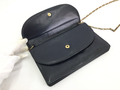 CELINE Triomphe Leather Mini Shoulder Bag in Black