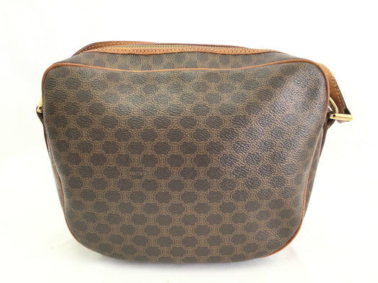 CELINE Macadam Leather Shoulder Bag
