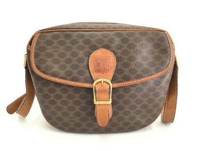 CELINE Macadam Leather Shoulder Bag