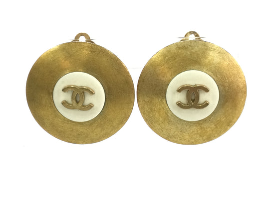 CHANEL Coco Mark Earrings 94P Gold Color Earrings