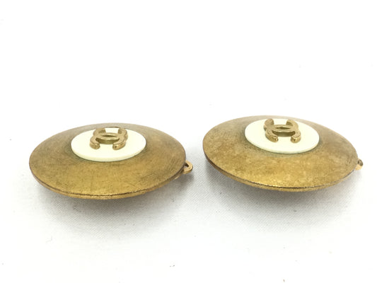 CHANEL Coco Mark Earrings 94P Gold Color Earrings