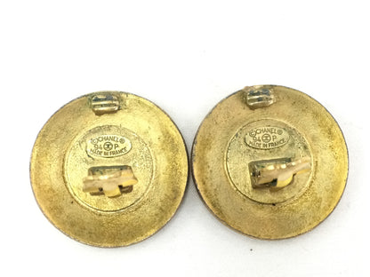 CHANEL Coco Mark Earrings 94P Gold Color Earrings